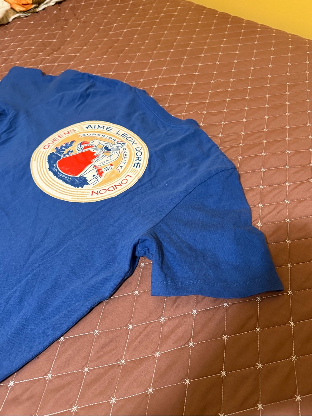Aime Leon Dore Royal Blue Short-Sleeve Crewneck Tee with Chest Patch - Picture 7 of 7